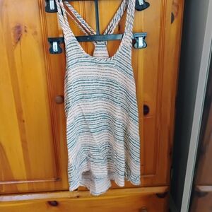 Adam Levine Collection Striped Tank Top in Peach and Teal